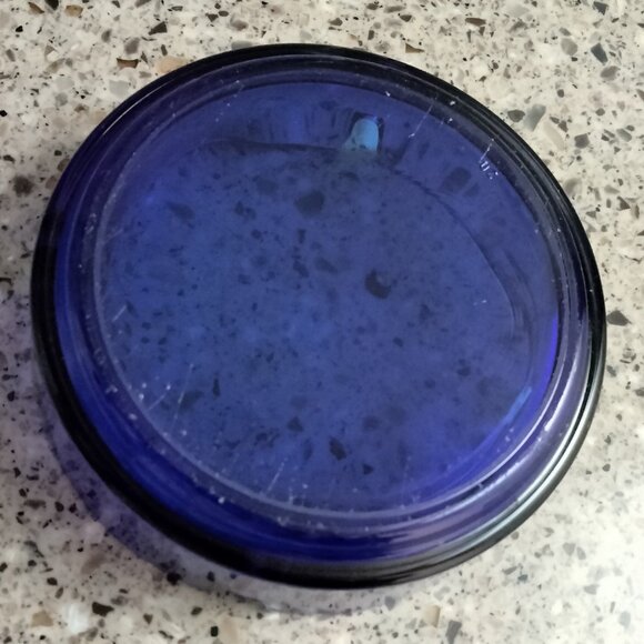 DUO: Cobalt Blue Glass Ashtray & Shot Glass Pewter Sun Medallion - Picture 10 of 11